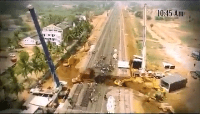 The construction of the underpass (Video via Twitter)