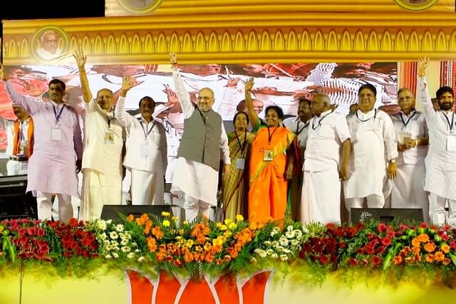 Amit Shah at the BJP meeting in Chennai yesterday. (pic via Twitter)