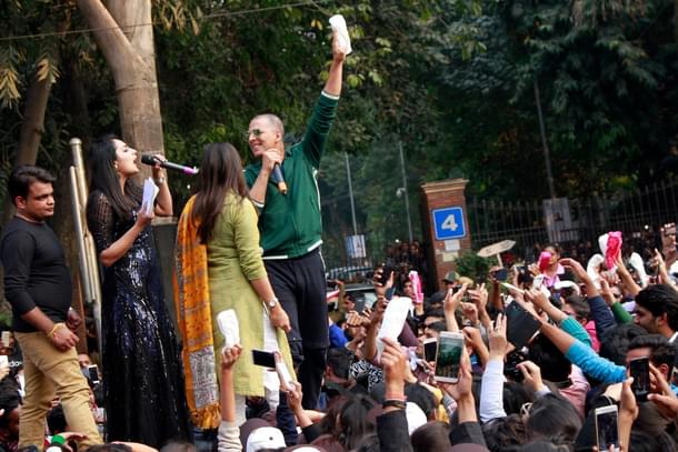 Celebrities protest tax on sanitary pads. (Waseem Gashroo/Hindustan Times via Getty Images) 