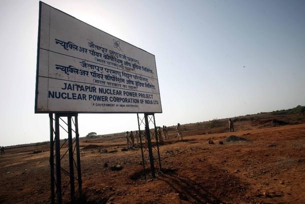Policemen guard the site of Jaitapur Nuclear Power Plant in Ratnagiri, Maharashtra.  (Nagesh Ohal/India Today Group/Getty Images)