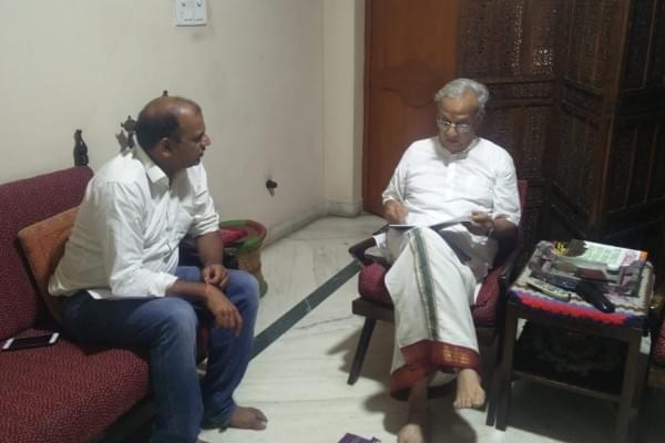 <i>Swarajya</i> chief executive Prasanna Vishwanathan with N Gopalaswami