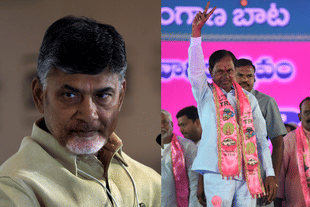 Former CM of Andhra Pradesh Chandrababu Naidu and Telangana CM KCR