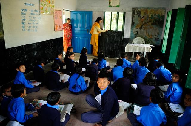 Students of Government Primary School on 29 September 2014 in Nainital, India. (Pradeep Gaur/Mint via Getty Images)