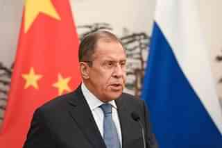 Russian Foreign Minister Sergei Lavrov speaks during a press conference (Photo by Madoka Ikegami-Pool/Getty Images)