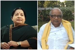 J Jayalalithaa (Jaison G/India Today Group/Getty Images)/M Karunanidhi (Hk Rajashekar/The India Today Group/Getty Images)