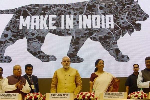 Prime Minister Narendra Modi and other ministers at a Make-in-India conclave (File photo)