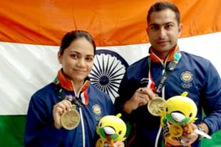 Apurvi Chandela and Ravi Kumar won bronze medal in 10m Air Rifle Mixed Team event.