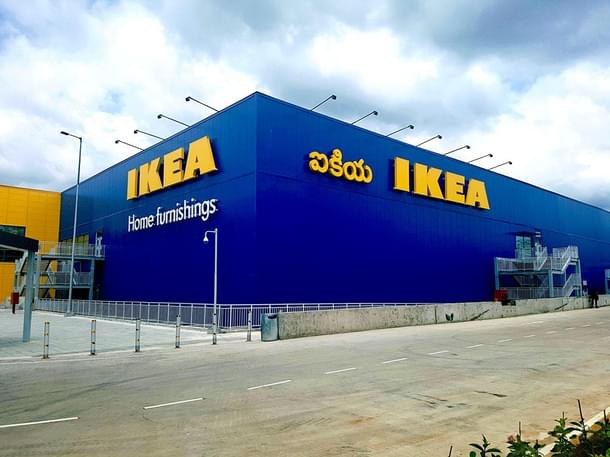 The exterior of the IKEA store in Hyderabad 