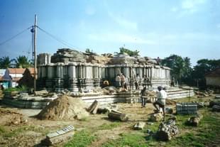 Work in progress at Kashivishveshwara Temple, Hosaboodanuru, Mandya