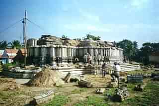 Work in progress at Kashivishveshwara Temple,  Hosaboodanuru,   Mandya