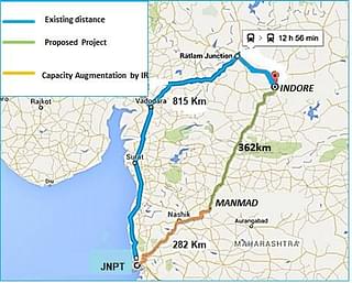 The existing route and the new route (Piyush Goyal/Twitter)
