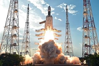GSLV Mark-III during lift-off in 2017.