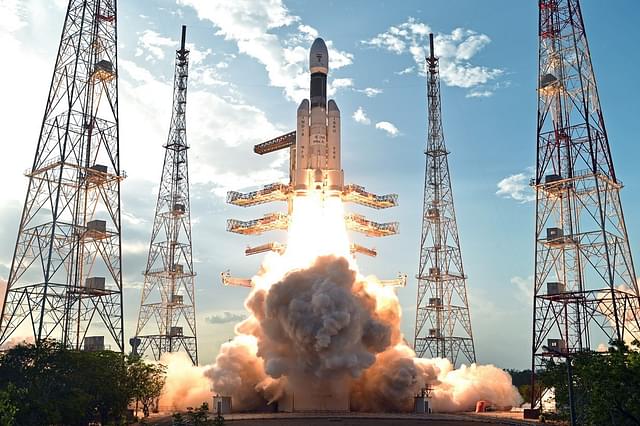 GSLV Mark-III during lift-off in 2017.