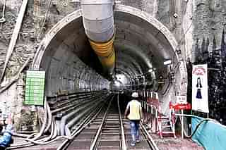 Construction of a tunnel on the Mumbai Metro (Anshuman Poyrekar/Hindustan Times via Getty Images)