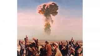 China’s first atomic test on 16 October 1964 in Xinjiang. 