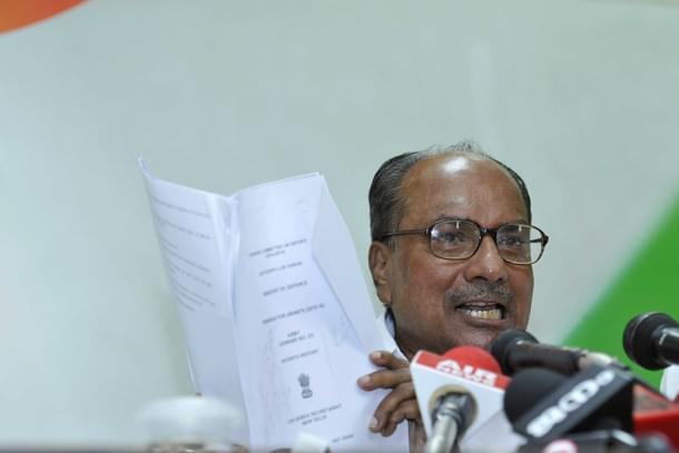 Former Defence Minister AK Antony. (Saumya Khandelwal/Hindustan Times via Getty Images)