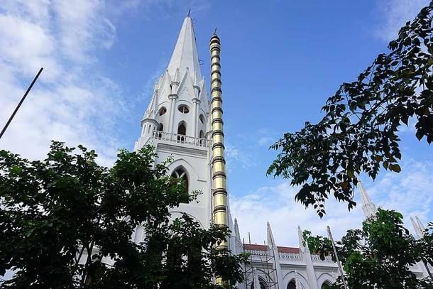 Santhome church with Dhwajasthambham