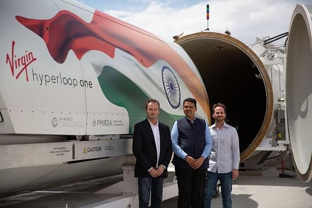 Maharasthra Chief Minister Devendra Fadnavis at the Virgin Hyperloop One Test Track in North Las Vegas, Nevada, United States (@CMOMaharashtra/Twitter)