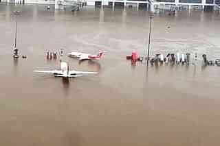 The Kochi airport during the floods. (pic via Twitter)