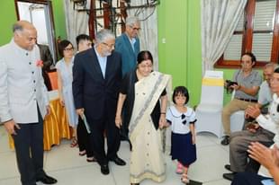 EAM Sushma Swaraj at the camp. (pic via Twitter)