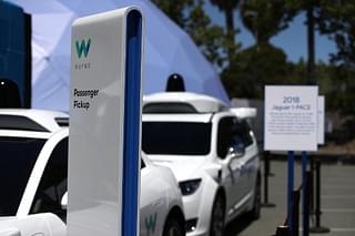 Waymo vehicles parked at the Google I/O Conference held at Mountain View, California in May 2018 (Justin Sullivan/Getty Images)