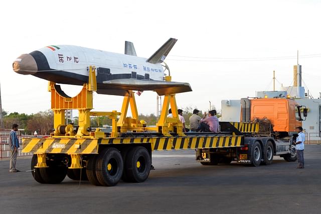 ISRO’s reusable launch vehicle technology demonstrator before launch.