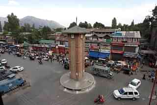 Lal Chowk in Srinagar (Abid Bhat/Hindustan Times via Getty Images)