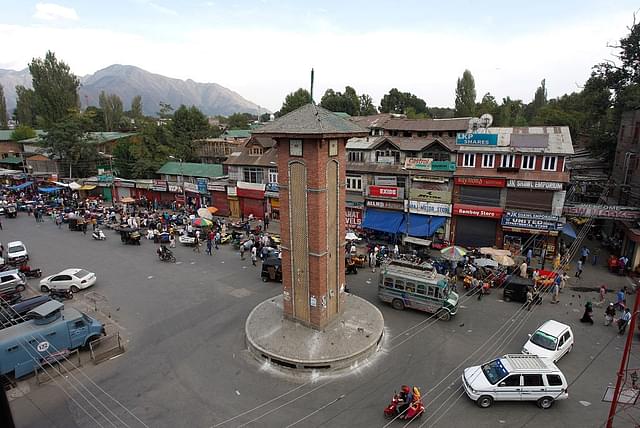 Lal Chowk in Srinagar (Abid Bhat/Hindustan Times via Getty Images)