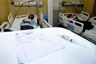 Patients at a private hospital in Noida. (Sunil Ghosh/Hindustan Times via Getty Images)