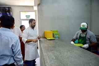 Rahul Gandhi eating at an Indira Canteen (pic via @RahulGandhi)