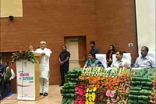 Nitish Kumar was speaking at the launch of event of the scheme <i>Mukhyamantri Kanya Utthan Yojana. </i>(Pic via Twitter )