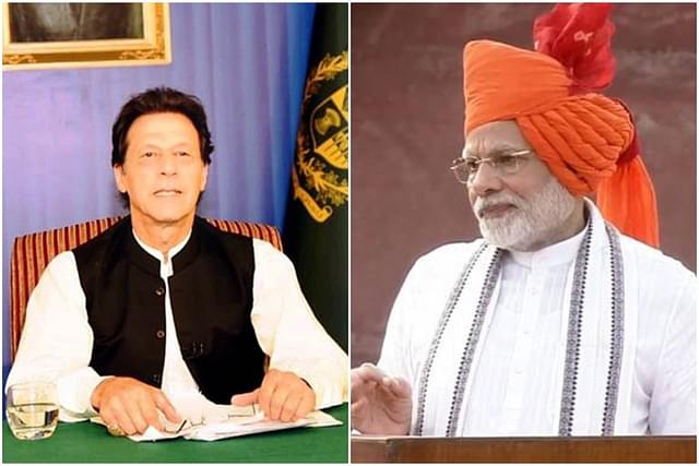 Pakistan PM Imran Khan (L) and PM Modi (R).