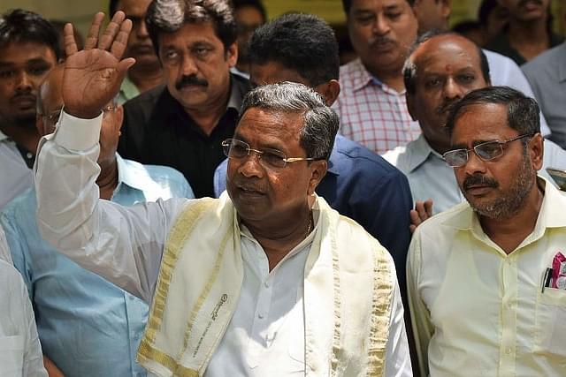 Siddaramaiah after a press conference in Bengaluru. (Photo by Arijit Sen/Hindustan Times via Getty Images)