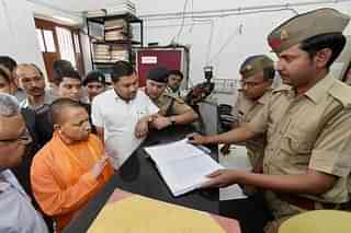 Uttar Pradesh CM Yogi Adityanath inspecting a police station (Representative Image)&nbsp;