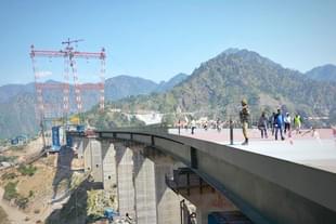 The Chenab River Bridge in Kashmir, India. (pic via Twitter)