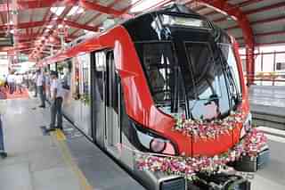 The Lucknow Metro. (Subhankar Chakraborty/Hindustan Times via Getty Images)
