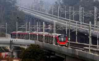 Trial run of Lucknow Metro. (Photo by Deepak Gupta/Hindustan Times via Getty Images)&nbsp;