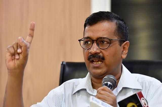 CM Arvind Kejriwal addressing a press conference in Delhi. (Photo by Mohd Zakir/Hindustan Times via Getty Images)