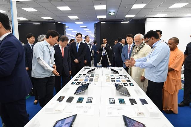 Inauguration of one of the world’s largest mobile phone manufacturing unit in Noida, UP. (File Photo)