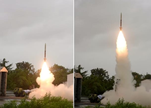 Test launch of the Prahaar missile by DRDO.
