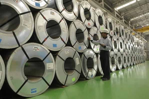 Steel rolls at plant in India (ABHIJIT BHATLEKAR/Mint via Getty Images)