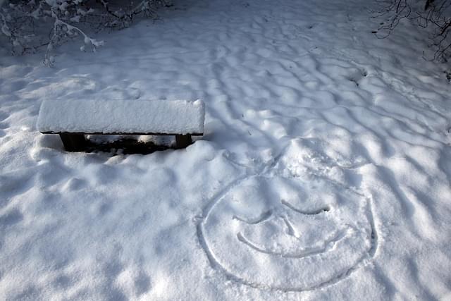 A smiley on snow. (Matt Cardy/GettyImages)&nbsp;