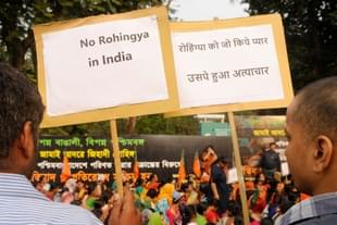 Protest rally against illegal Rohingya immigration in India (Samir Jana/Hindustan Times via Getty Images)