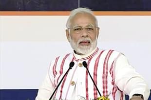 Prime Minister addressing a gathering during the launch event. 