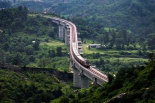 A passenger train in Kashmir. (Indian Railways/Twitter)
