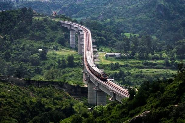 A passenger train in Kashmir. (Indian Railways/Twitter)