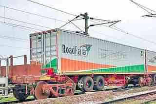 The RoadRailer launched by Indian Railways. (pic via Twitter)