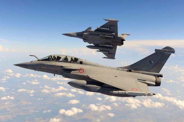 Two Rafale fighter jets of the French Air Force. 