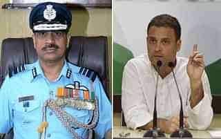 Air Marshal Shyam Bihari Prasad Sinha and Congress President Rahul Gandhi.&nbsp;