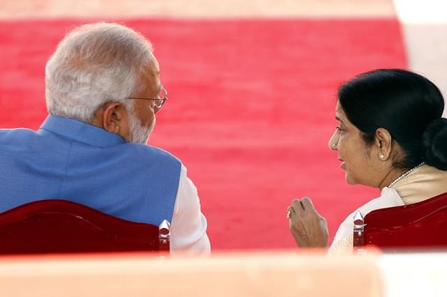 External Affairs Minister Sushma Swaraj and Prime Minister Narendra Modi. (Ajay Aggarwal/Hindustan Times via Getty Images)&nbsp;